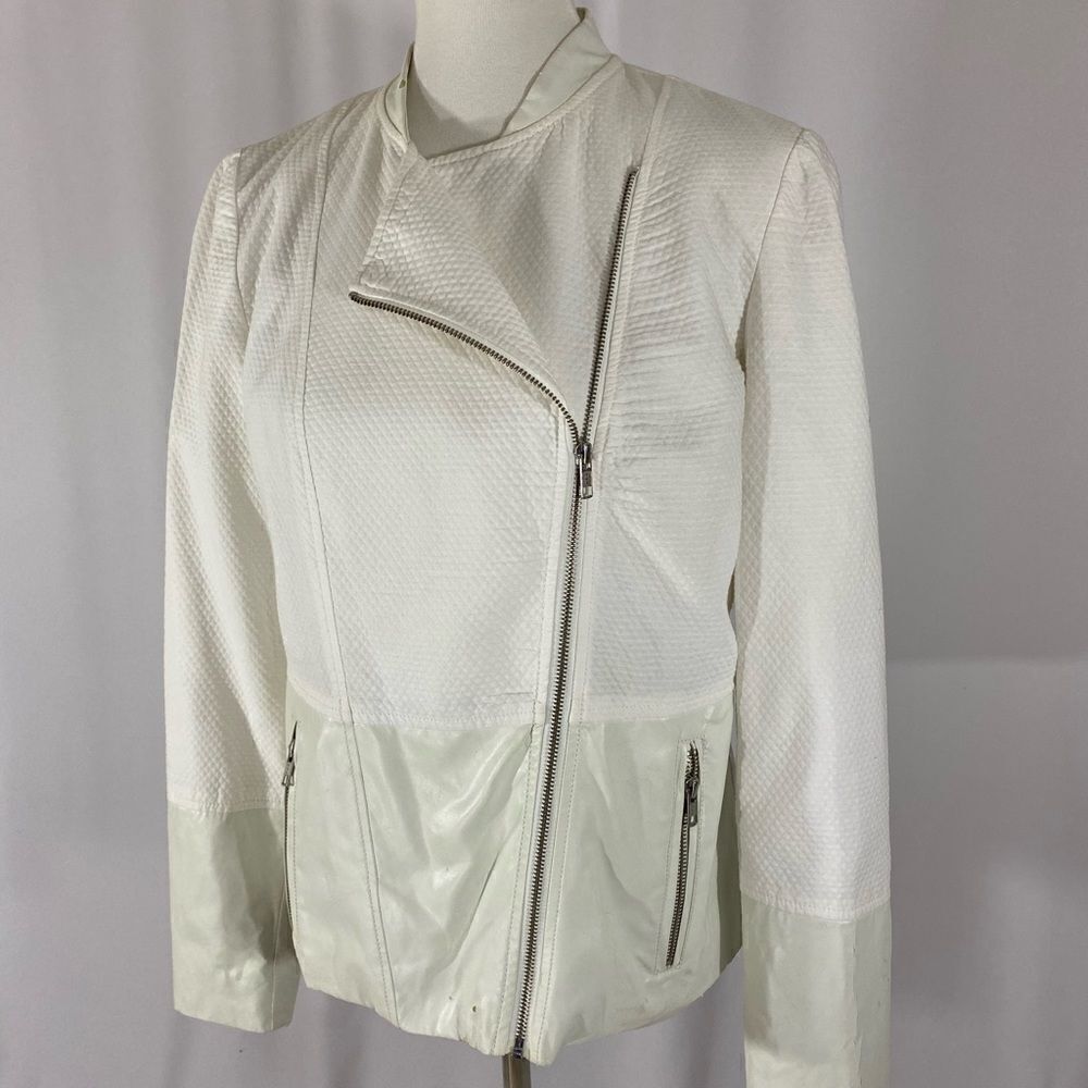 Trouve’ White Faux Leather Jacket